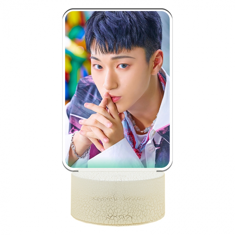 ATEEZ Acrylic Night Light 16 Color-changing USB Interface Box Set 19X7X4CM white base