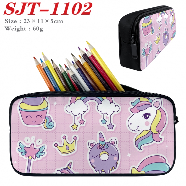 Unicorn  Anime nylon student pencil case 23x11x5cm SJT-1102