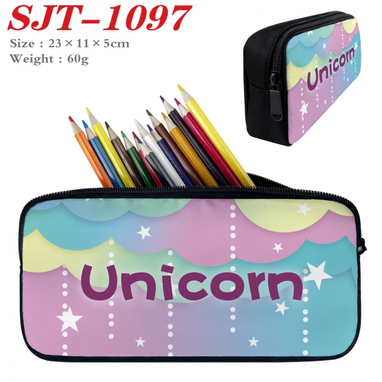 Unicorn  Anime nylon student pencil case 23x11x5cm SJT-1097