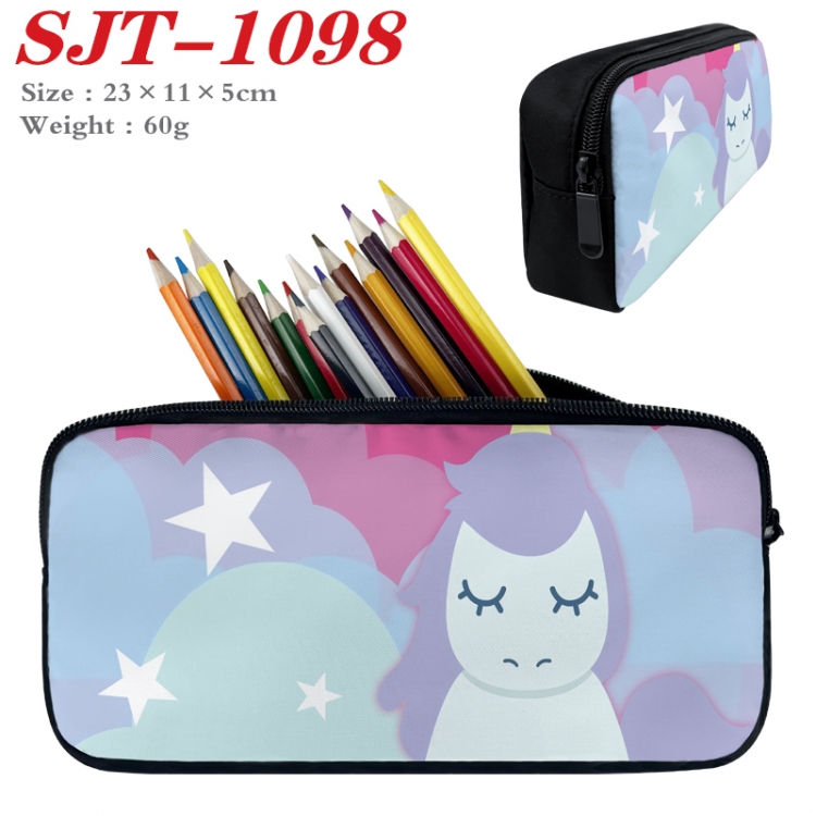 Unicorn  Anime nylon student pencil case 23x11x5cm  SJT-1098