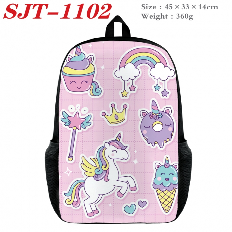 Unicorn Anime nylon canvas backpack student backpack 45x33x14cm SJT-1102