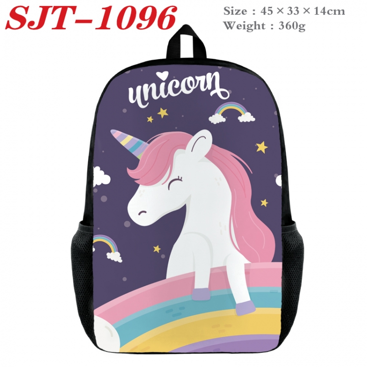 Unicorn Anime nylon canvas backpack student backpack 45x33x14cm SJT-1096
