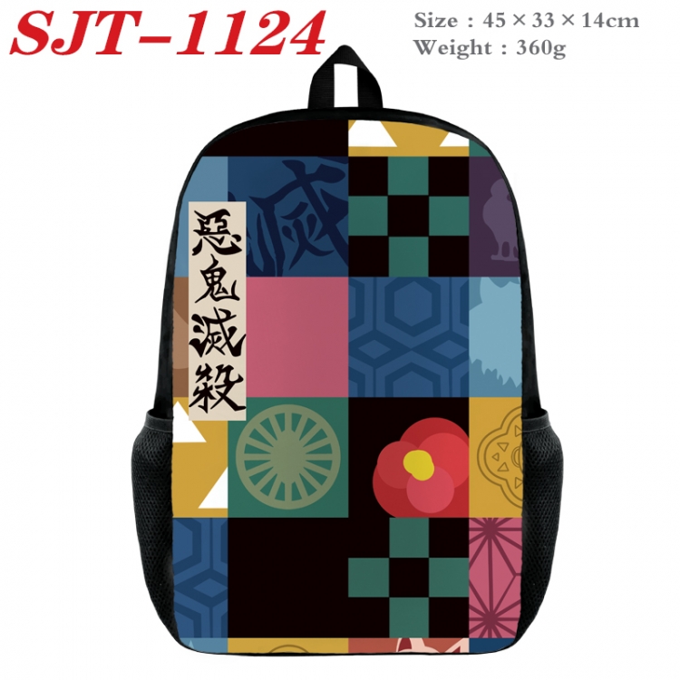 Demon Slayer Kimets Anime nylon canvas backpack student backpack 45x33x14cm SJT-1124