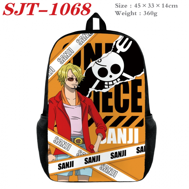 One Piece Anime nylon canvas backpack student backpack 45x33x14cm  SJT-1068