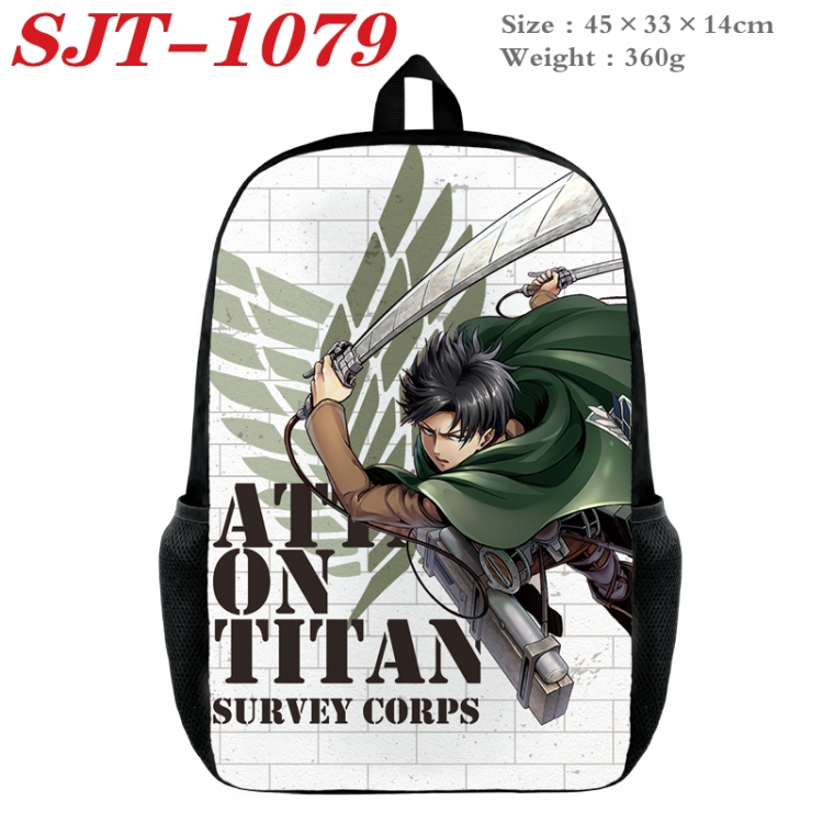 Shingeki no Kyojin Anime nylon canvas backpack student backpack 45x33x14cm SJT-1079