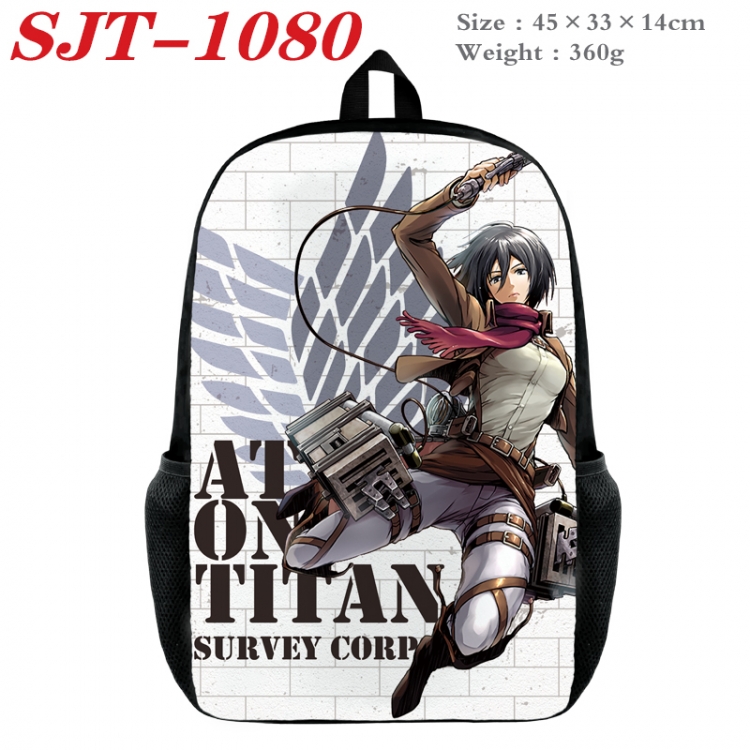 Shingeki no Kyojin Anime nylon canvas backpack student backpack 45x33x14cm SJT-1080