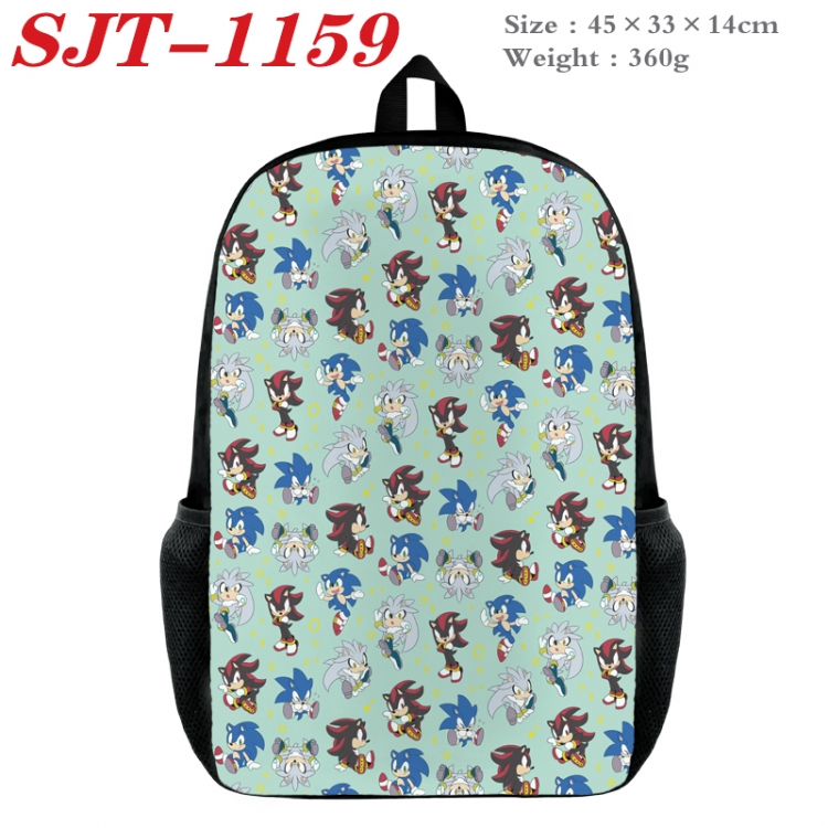 Sonic The Hedgehog Anime nylon canvas backpack student backpack 45x33x14cm  SJT-1159