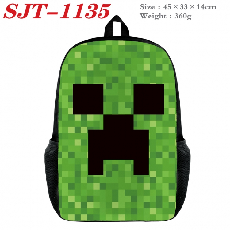 Minecraft Anime nylon canvas backpack student backpack 45x33x14cm SJT-1135