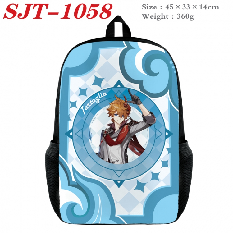 Genshin Impact Anime nylon canvas backpack student backpack 45x33x14cm SJT-1058