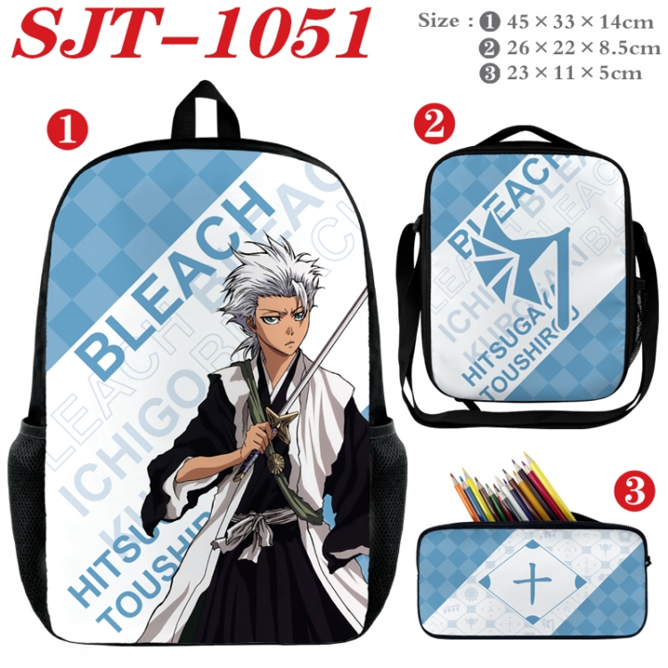 Bleach Anime nylon canvas backpack pencil case crossbody bag three piece set 45x33x14cm SJT-1051