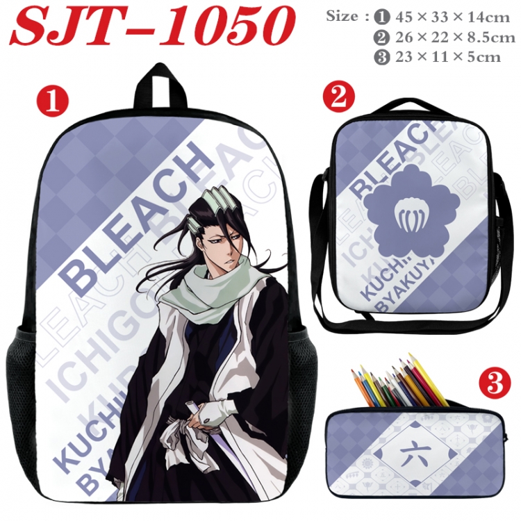 Bleach Anime nylon canvas backpack pencil case crossbody bag three piece set 45x33x14cm  SJT-1050