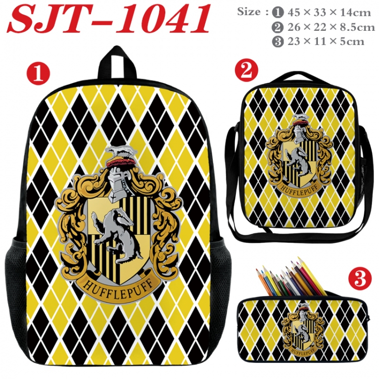 Harry Potter Anime nylon canvas backpack pencil case crossbody bag three piece set 45x33x14cm