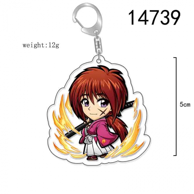 RUROUNI KENSHIN Anime Acrylic Keychain Charm price for 5 pcs 14739