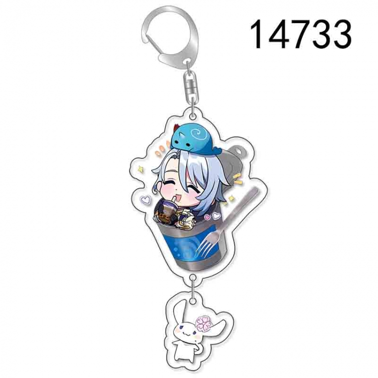 Genshin Impact Anime acrylic Pendant Key Chain  price for 5 pcs 14733