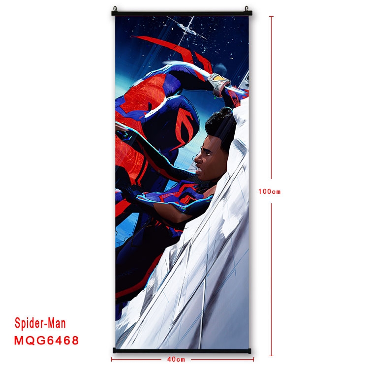 Spiderman Anime black Plastic rod Cloth painting Wall Scroll  40X100CM MQG-6468