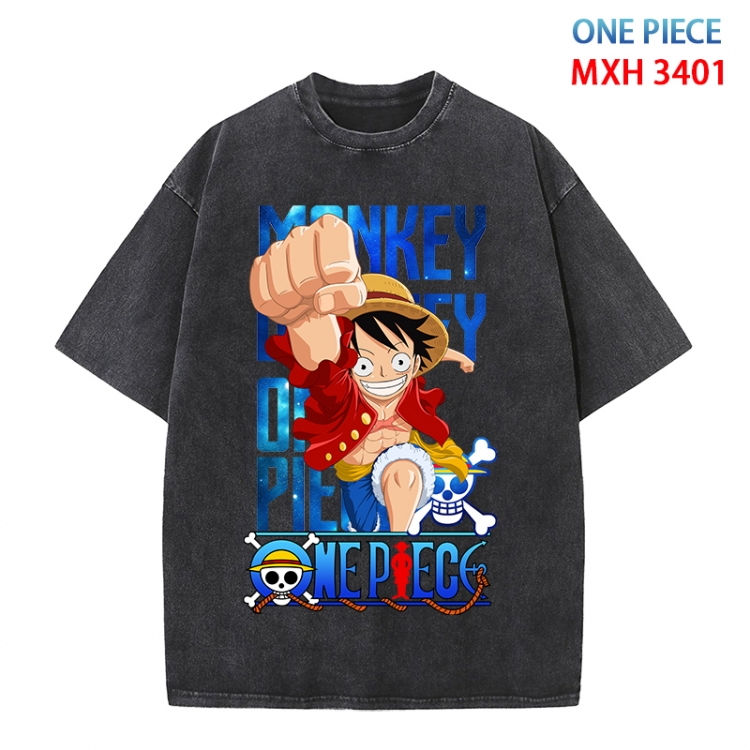 One Piece Anime peripheral pure cotton washed and worn T-shirt from S to 4XL  MXH-3401