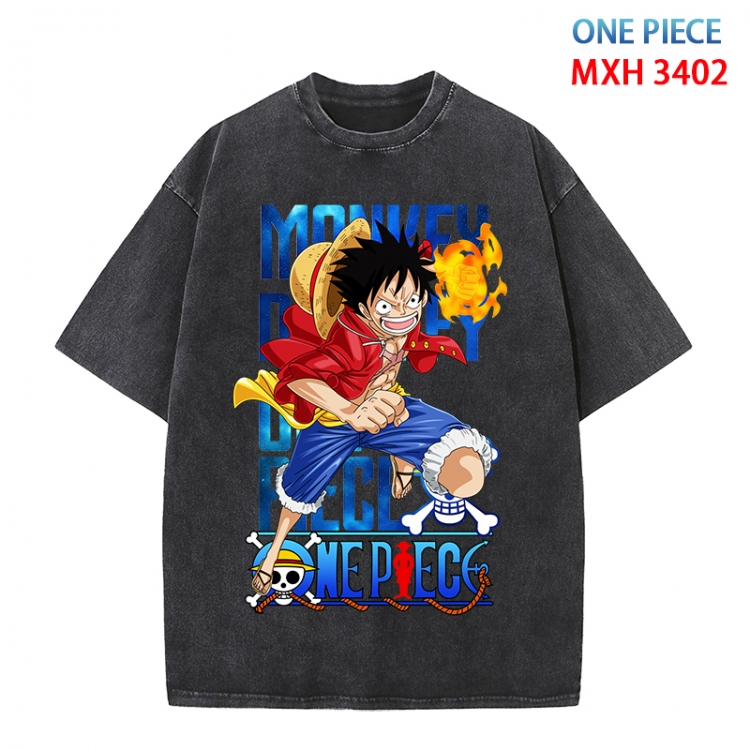 One Piece Anime peripheral pure cotton washed and worn T-shirt from S to 4XL  MXH-3402