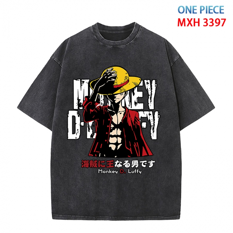 One Piece Anime peripheral pure cotton washed and worn T-shirt from S to 4XL  MXH-3397