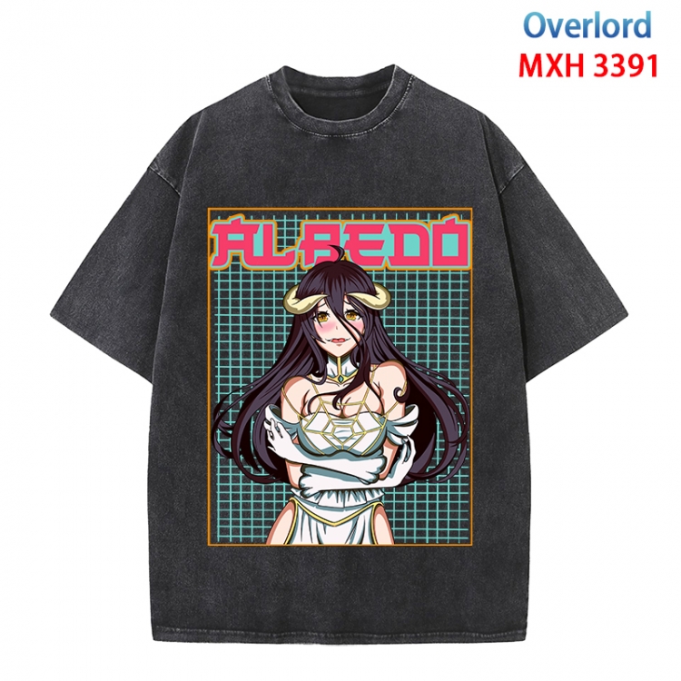 Overlord Anime peripheral pure cotton washed and worn T-shirt from S to 4XL  MXH-3391