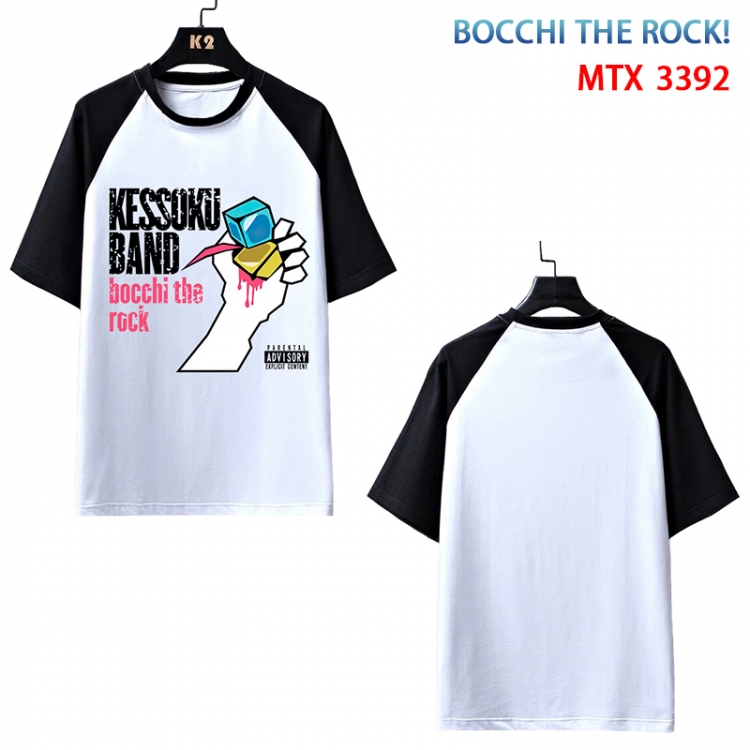 Bocchi the Rock Anime raglan sleeve cotton T-shirt from XS to 3XL  MTX-3392-3