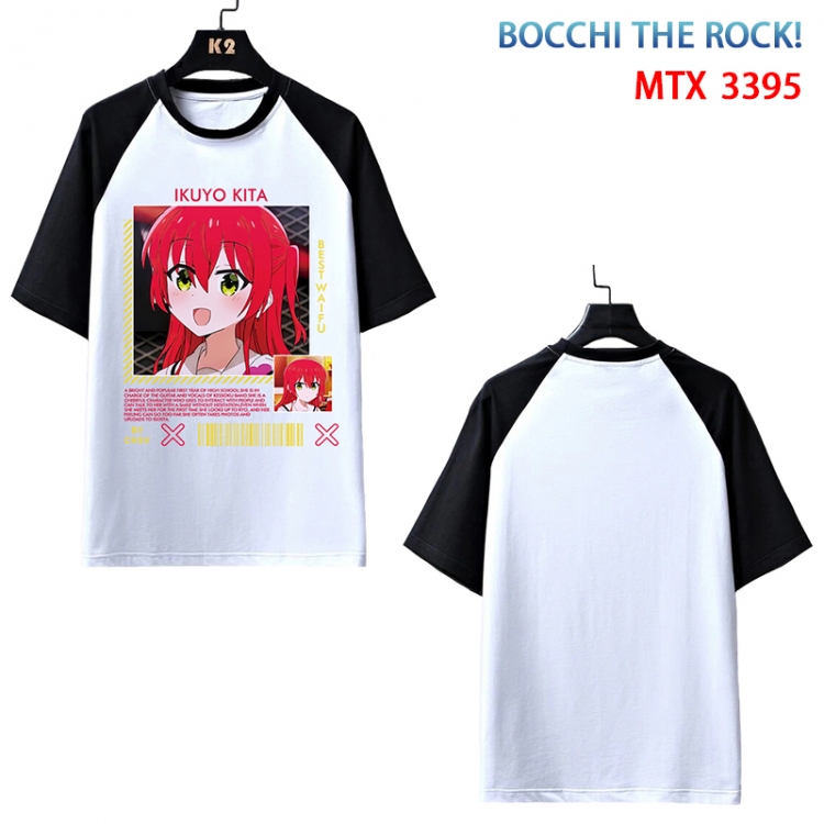 Bocchi the Rock Anime raglan sleeve cotton T-shirt from XS to 3XL MTX-3395-3