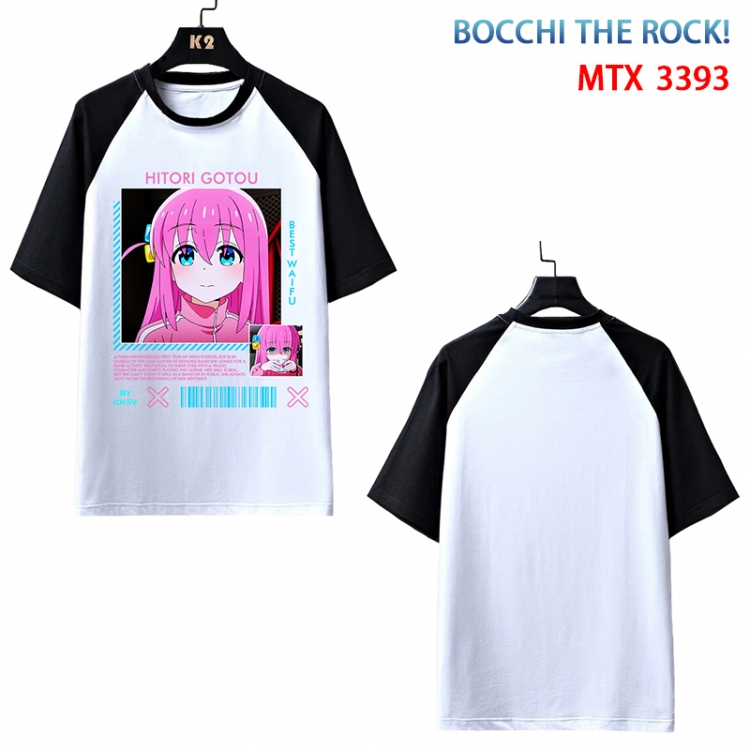 Bocchi the Rock Anime raglan sleeve cotton T-shirt from XS to 3XL MTX-3393-3