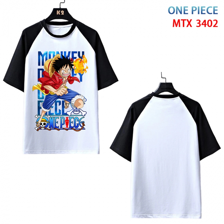 One Piece Anime raglan sleeve cotton T-shirt from XS to 3XL  MTX-3402-3