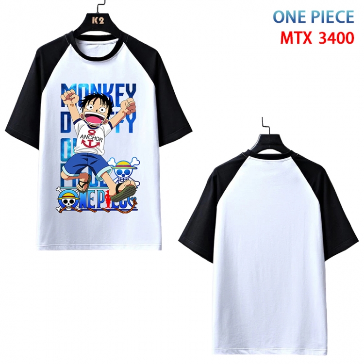 One Piece Anime raglan sleeve cotton T-shirt from XS to 3XL  MTX-3400-3