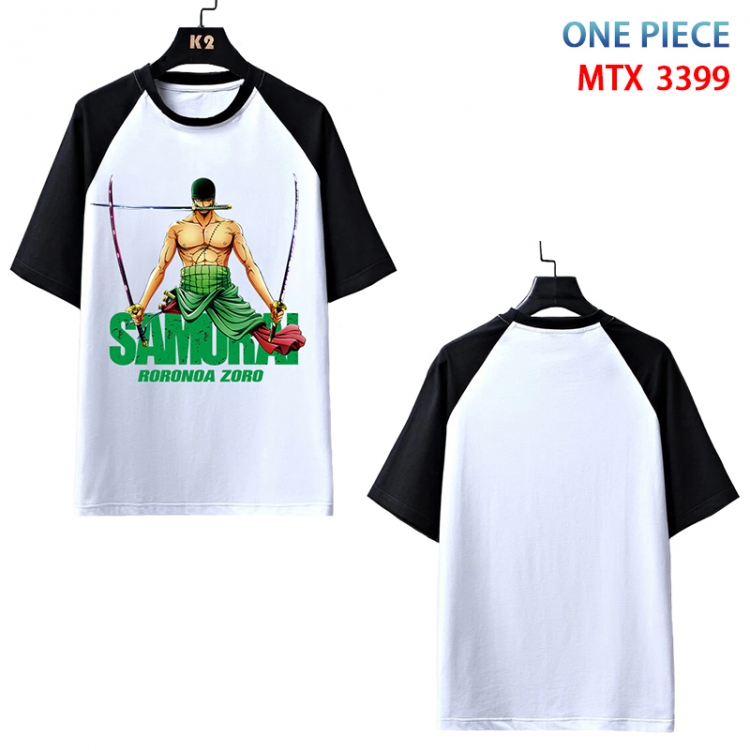 One Piece Anime raglan sleeve cotton T-shirt from XS to 3XL MTX-3399-3