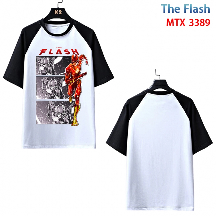 The Flash Anime raglan sleeve cotton T-shirt from XS to 3XL MTX-3389-3