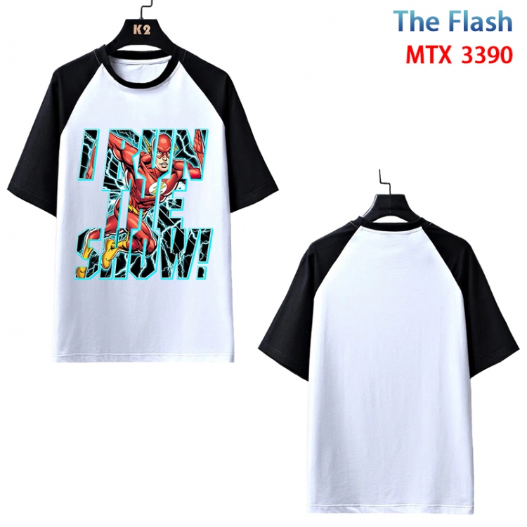 The Flash Anime raglan sleeve cotton T-shirt from XS to 3XL MTX-3390-3