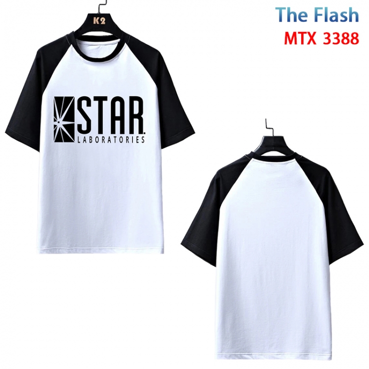 The Flash Anime raglan sleeve cotton T-shirt from XS to 3XL MTX-3388-3