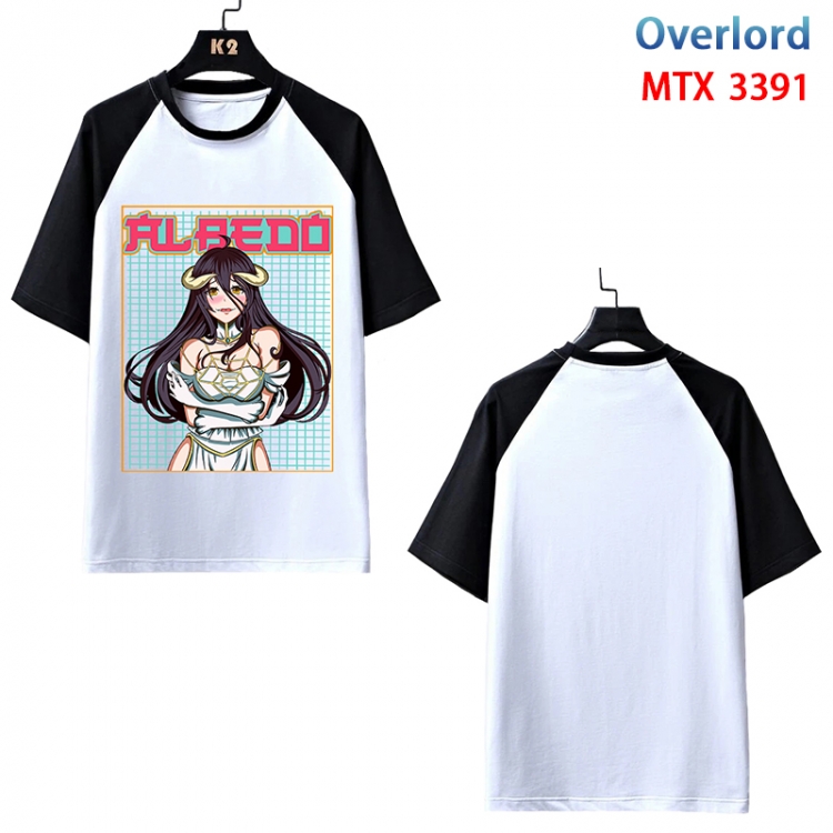 Overlord Anime raglan sleeve cotton T-shirt from XS to 3XL MTX-3391-3