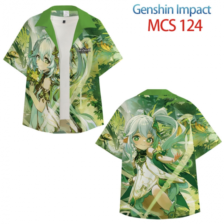 Genshin Impact Anime peripheral full color short-sleeved shirt from XS to 4XL  MCS 124