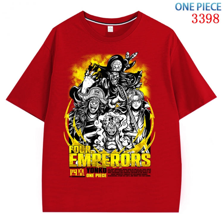 One Piece Anime peripheral direct spray technology pure cotton short sleeved T-shirt from S to 4XL  CMY-3398-3