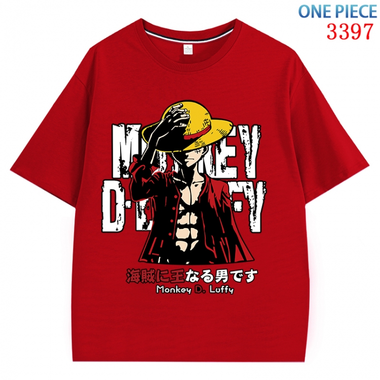 One Piece Anime peripheral direct spray technology pure cotton short sleeved T-shirt from S to 4XL CMY-3397-3