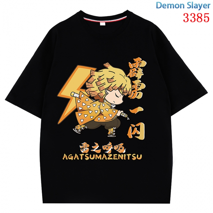 Demon Slayer Kimets Anime peripheral direct spray technology pure cotton short sleeved T-shirt from S to 4XL CMY-3385-2