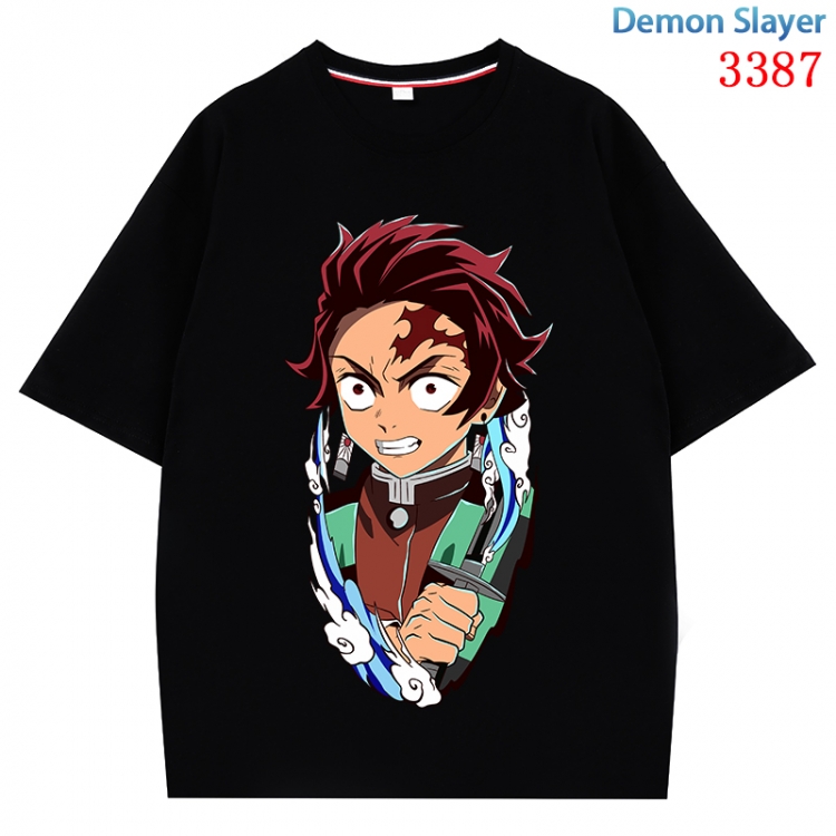 Demon Slayer Kimets Anime peripheral direct spray technology pure cotton short sleeved T-shirt from S to 4XL CMY-3387-2