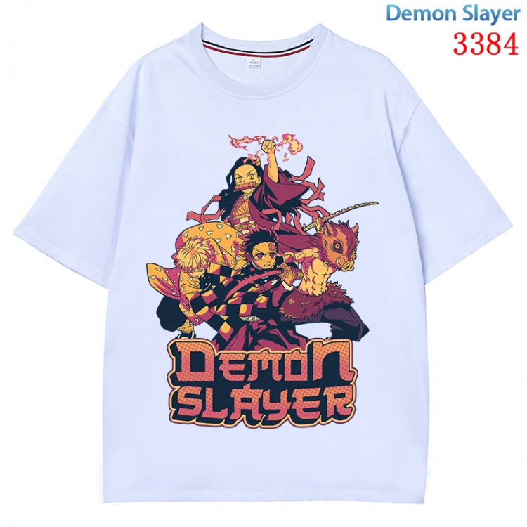 Demon Slayer Kimets Anime peripheral direct spray technology pure cotton short sleeved T-shirt from S to 4XL  CMY-3384-1