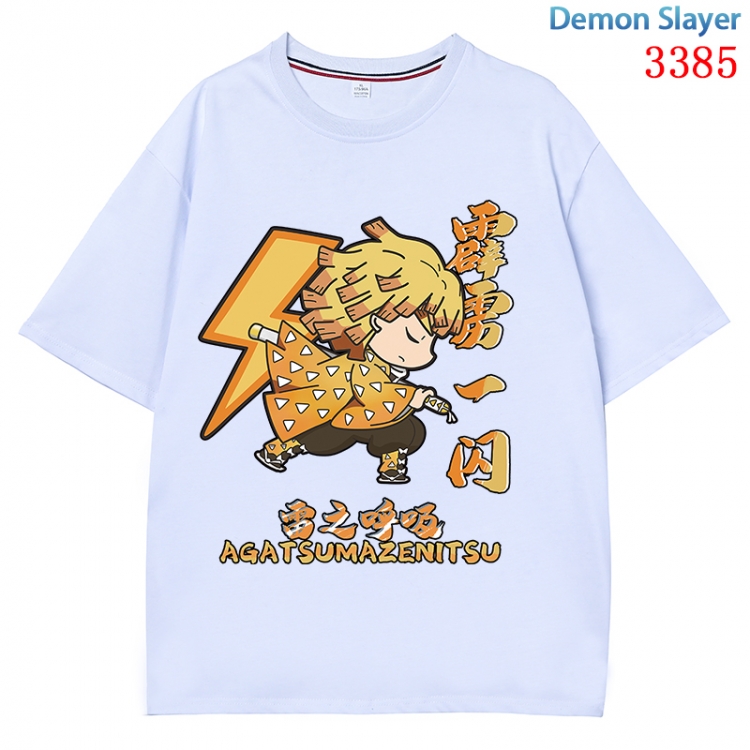 Demon Slayer Kimets Anime peripheral direct spray technology pure cotton short sleeved T-shirt from S to 4XL  CMY-3385-1