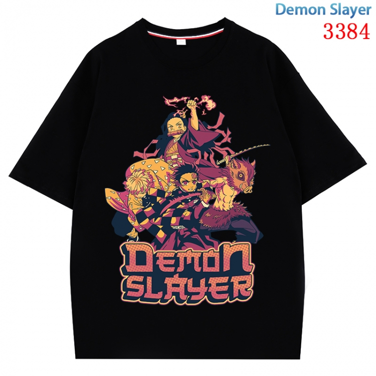 Demon Slayer Kimets Anime peripheral direct spray technology pure cotton short sleeved T-shirt from S to 4XL CMY-3384-2