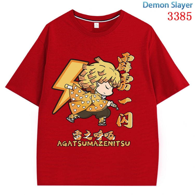 Demon Slayer Kimets Anime peripheral direct spray technology pure cotton short sleeved T-shirt from S to 4XL CMY-3385-3