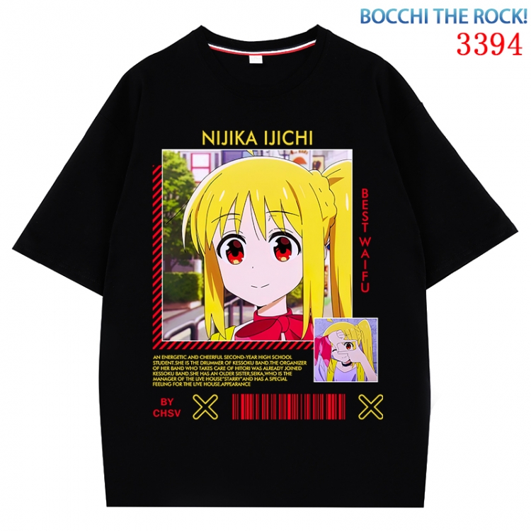 Bocchi the Rock  Anime peripheral direct spray technology pure cotton short sleeved T-shirt from S to 4XL CMY-3394-2