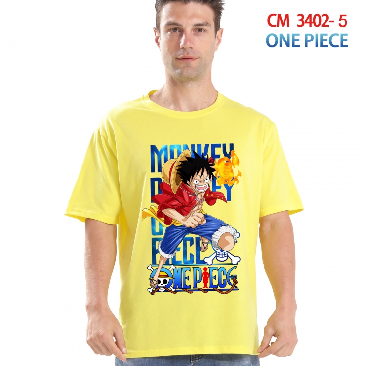 One Piece Printed short-sleeved cotton T-shirt from S to 4XL 3402-5