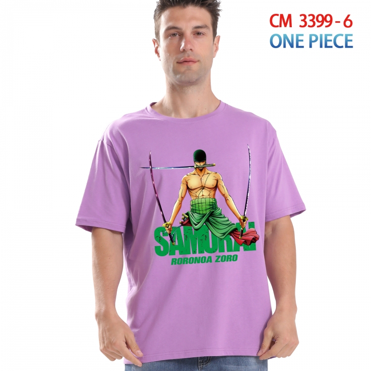 One Piece Printed short-sleeved cotton T-shirt from S to 4XL 3399-6