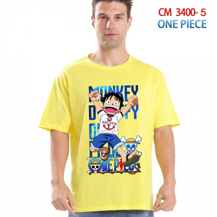 One Piece Printed short-sleeved cotton T-shirt from S to 4XL 3400-5