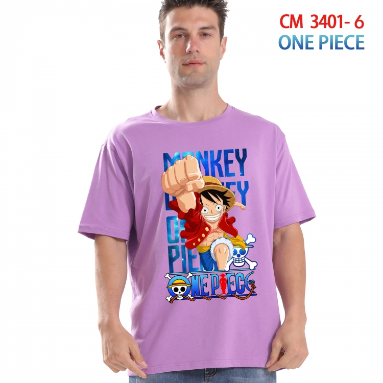 One Piece Printed short-sleeved cotton T-shirt from S to 4XL 3401-6