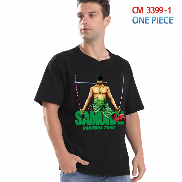 One Piece Printed short-sleeved cotton T-shirt from S to 4XL 3399-1