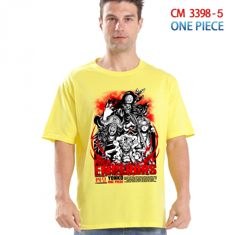 One Piece Printed short-sleeved cotton T-shirt from S to 4XL 3398-5