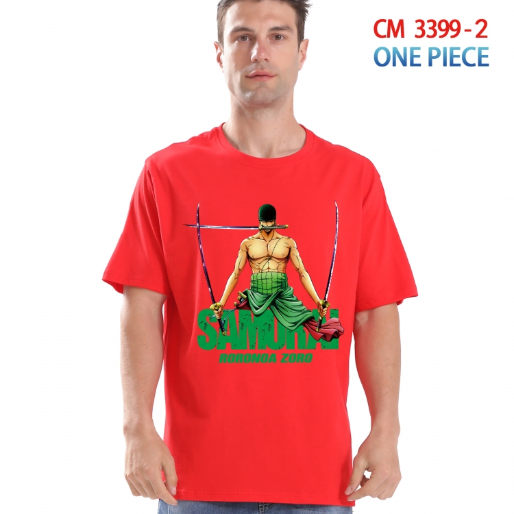 One Piece Printed short-sleeved cotton T-shirt from S to 4XL 3399-2